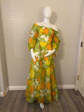 COCO California Sheer Chiffon Of The Shoulders Maxi Dress S/XS